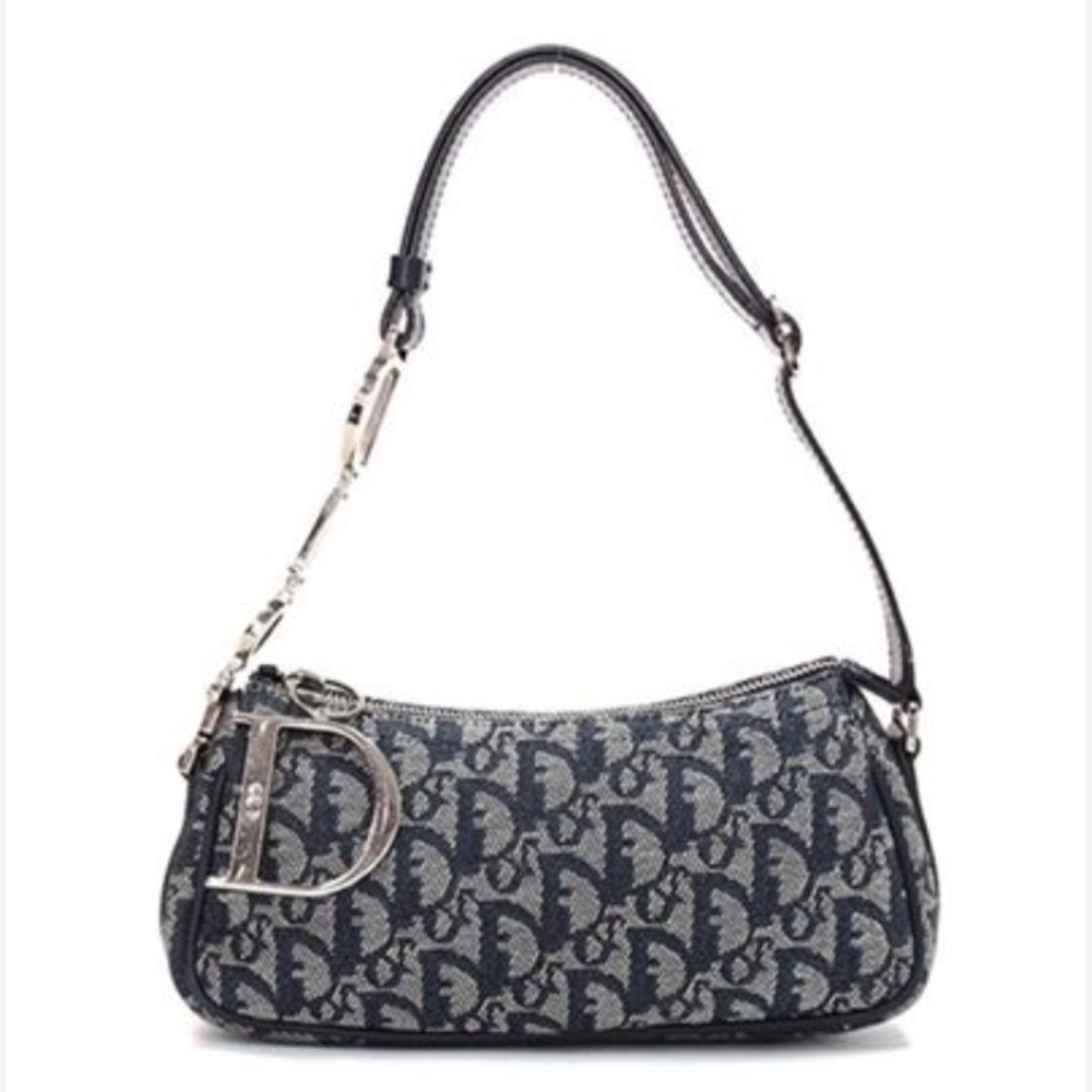 Christian Dior Navy Logo Pochette Purse